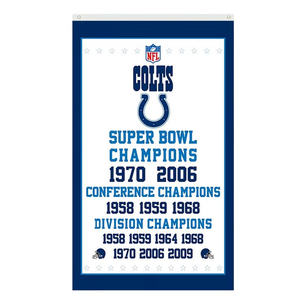 Indianapolis Colts Super Bowl Champions Novelty Flag Banner NEW! 3 ft x 5 ft Home & Garden:Yard, Garden & Outdoor Living:Décor:Flags Style Your Walls